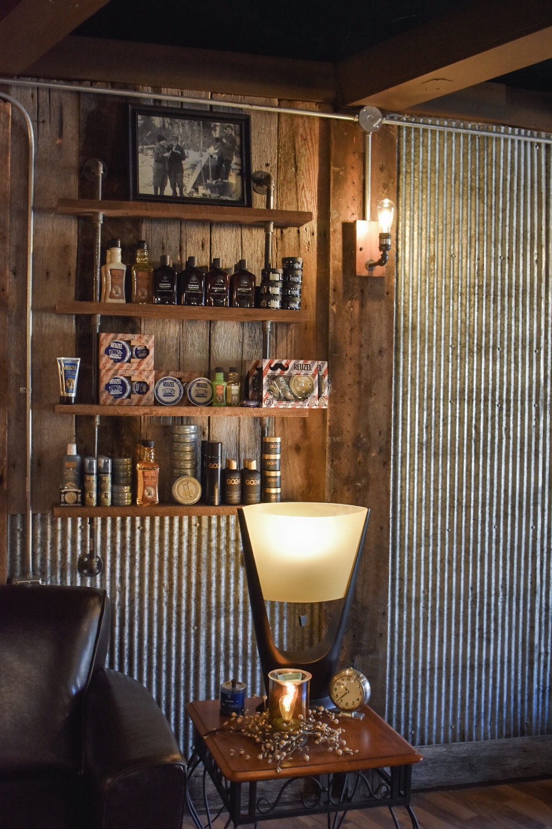 Barbershop interior The Leather Strop Waukesha